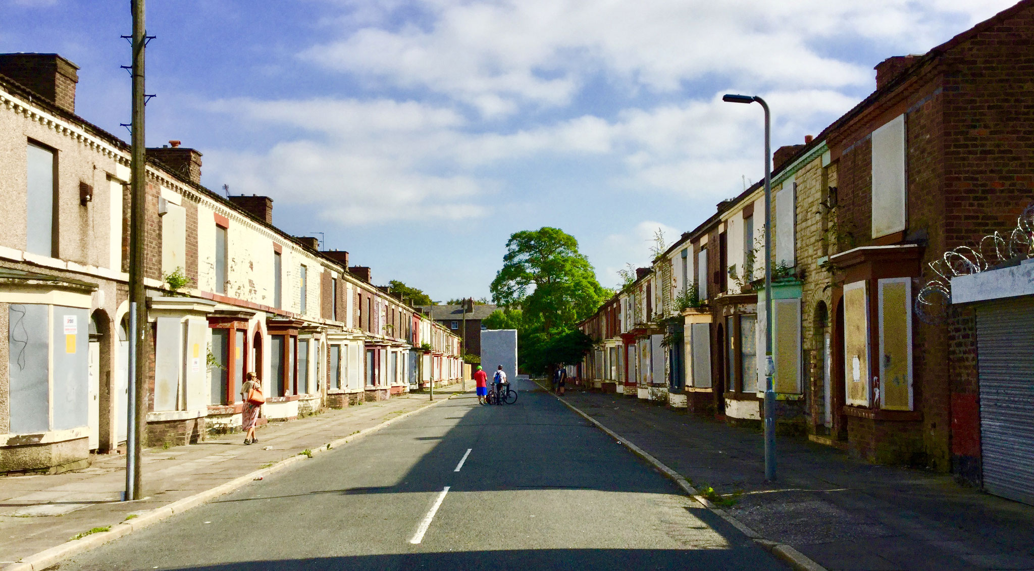 Eine "Geisterstraße" in Anfield vor Beginn der Abrissarbeiten 